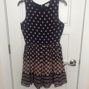 Navy/Blush Polka-Dot Cocktail Dress